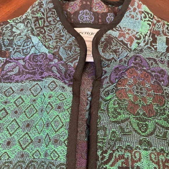 Serengeti . Women’s hippie Tapestry style blue and green Cadigan/ jacket size M - Picture 5 of 7